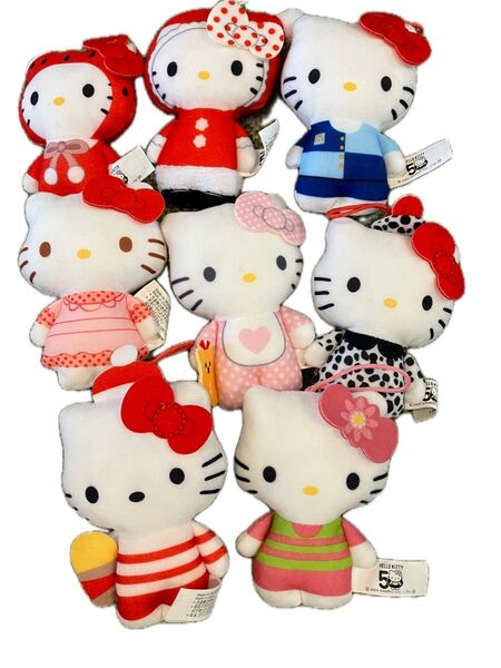 美品 50周年ハローキティ ぬいぐるみ 8個