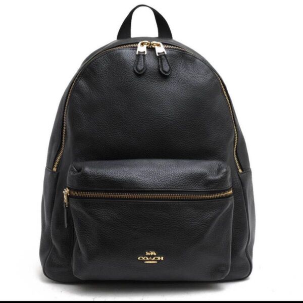【値下げ】確実正規品 COACH コーチ リュック F29004 チャーリー黒 牛革 シボ革 美品