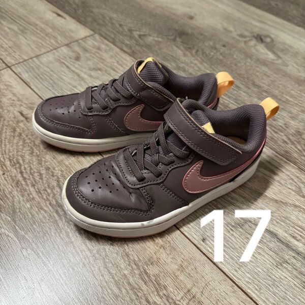 NIKE キッズ スニーカー ブラウン 17.0