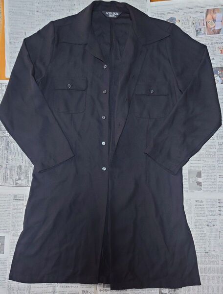 ACID JAZZ MEN ロング丈 ロングシャツ ワイシャツ 黒