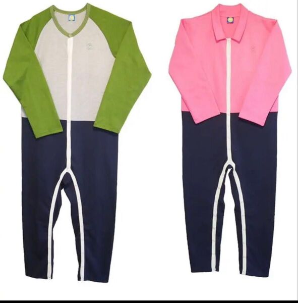 グリーンMサイズ外出用介護つなぎ服寝たきり介護服☆4000円値下→