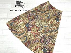  прекрасный товар Burberry юбка цветочный принт botanikaru общий рисунок Vintage Old б/у одежда 2004HA-22*3#8