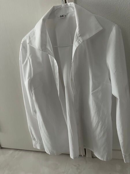 事務服 長袖ブラウス① FB75529-1 13号ホワイト 開襟