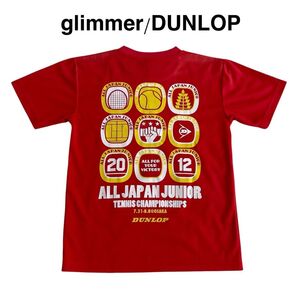グリマー glimmer ×ダンロップ DUNLOP テニスウェア 強化トーナメント Tシャツ カットソー 赤 レッド