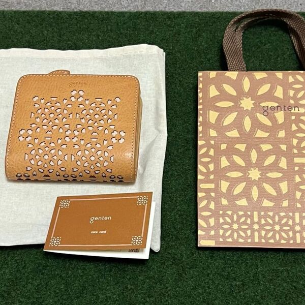 ゲンテン 折りたたみ財布 カットワーク 新品未使用