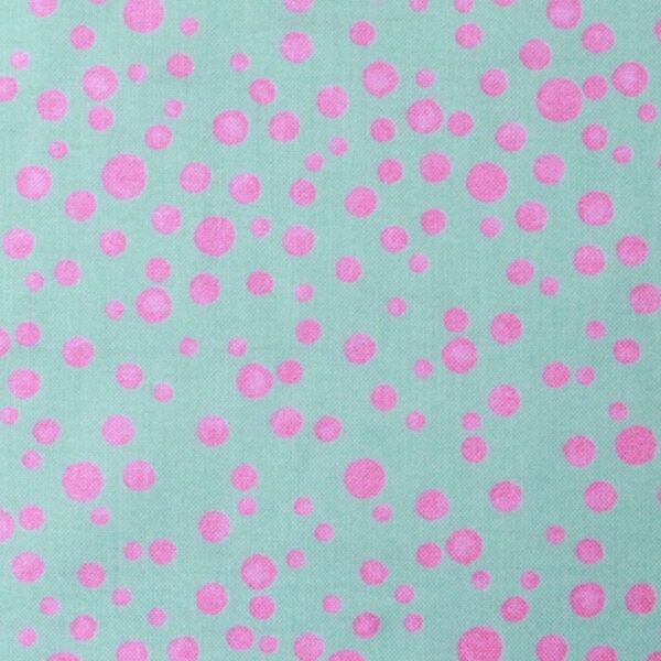 ロラライハリス 生地 【Baloon Dots】ミントグリーン×ピンク 110×45