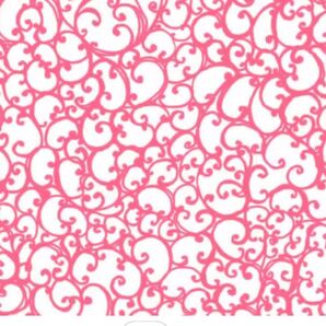 Loralie Designs 【ScrollieWhite Pink】110×45