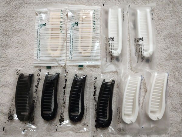 ヘアブラシ 計10個 ホテル アメニティ 折りたたみ ブラシ