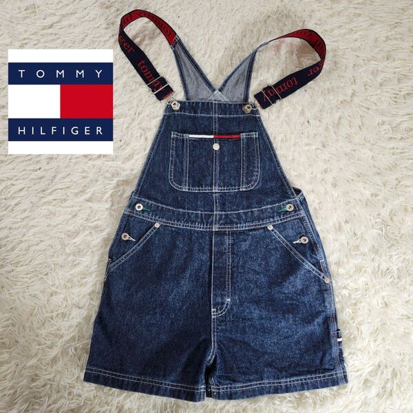 美品 TOMMYJEANS デニムサロペット ショートパンツ90s S~ Mサイズ 並行輸入品