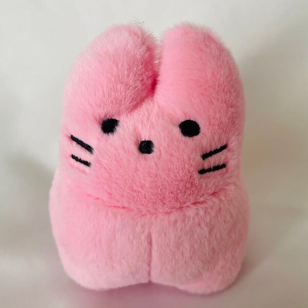 ねこプリン 猫プリン ぬいぐるみ マスコット ピンク いちご11cm 韓国