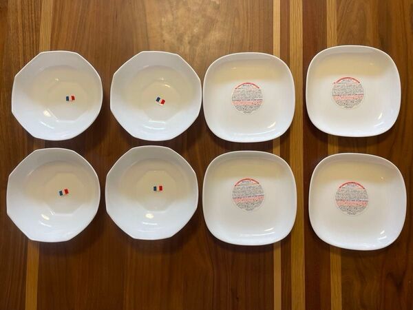 希少品 ヤマザキ春のパン祭り八角形 1992年 白いフレンチボール&スクエア皿