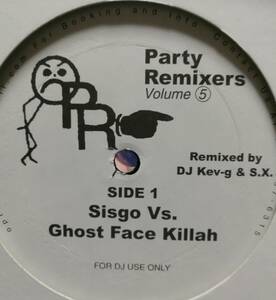 【廃盤12inch】D.J. Kev-G / Party Remixers Volume 5 - Sisqo Vs Ghost Face Killah