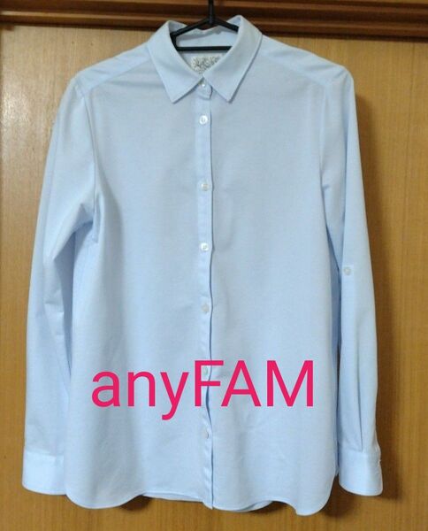 anyFAM エニファム オンワード レディース 長袖 シャツ M ストライプ ブラウス 長袖シャツ トップス SHIRT