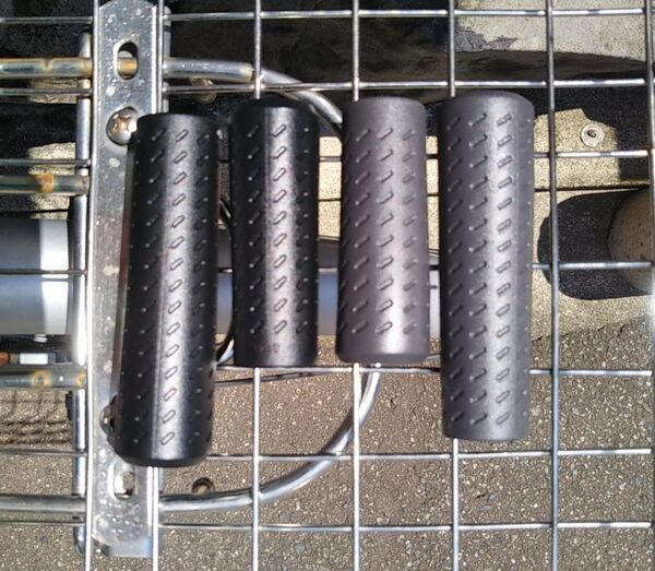 自転車用品 グリップ お得な②セット シフト(変速・アシスト自転車対応) ロング&ショート 【ブラック&グレー(黒&灰色)】