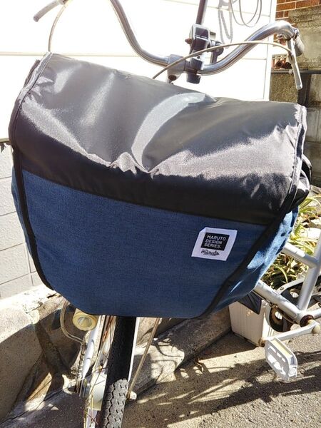 自転車用品 電動アシスト車にも♪前カゴ用2段式カゴカバー〔Step 〕【ベージュ(茶色系)】防水・色落ちしづらい生地 MARUTO
