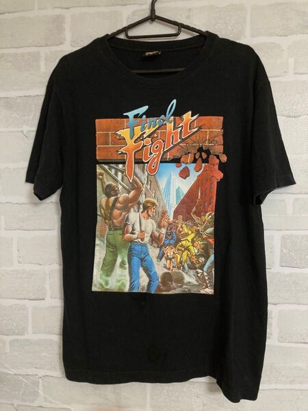 Final Fight OFFICIAL CapcomプリントTシャツ 黒