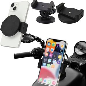 バイク 自転車 スマホホルダー スマホスタンド マグネット内蔵 360度回転 携帯ホルダー 携帯スタンド
