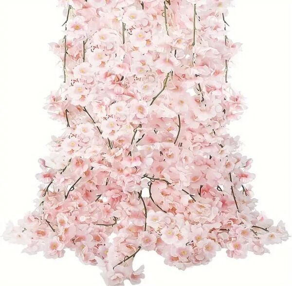 桜のアートフラワー 大きめ ピンク しだれ桜 造花 2本セット