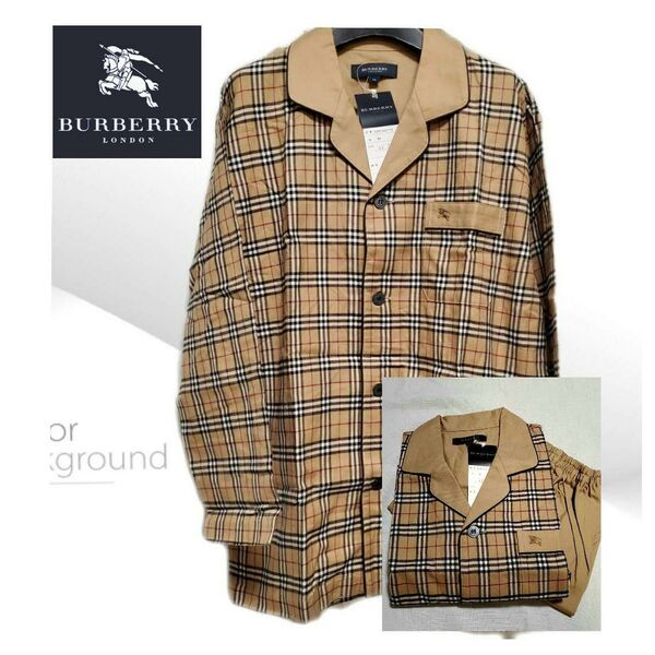 新品タグ付き♪BURBERRY バーバリー ノバチェック パジャマ ベージュ ルームウェア 父の日 誕生日 お見舞い!!