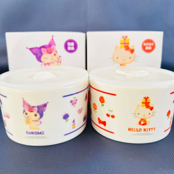 サンリオキャラクターズ 小物入れ 2個セット ハローキティ クロミ 非売品 オリジナルふた付き小鉢