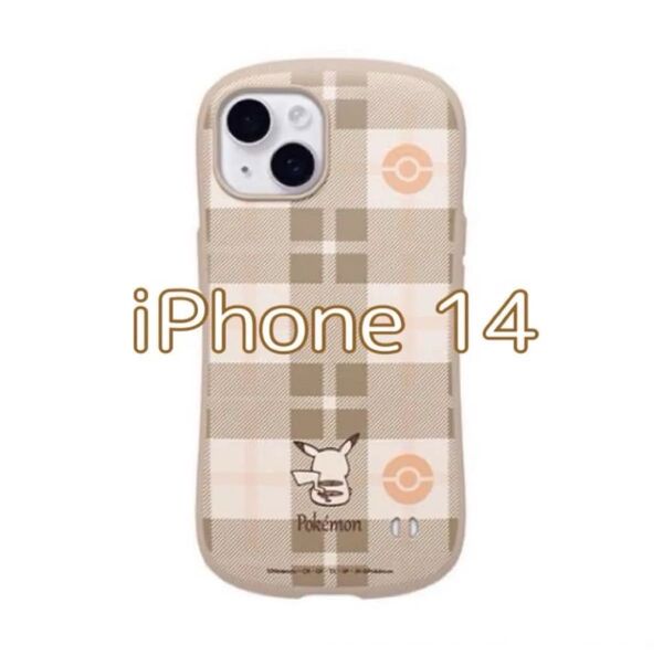 iFace First Class ポケットモンスター/ポケモン iPhone 14 ケース (チェック/ベージュ)