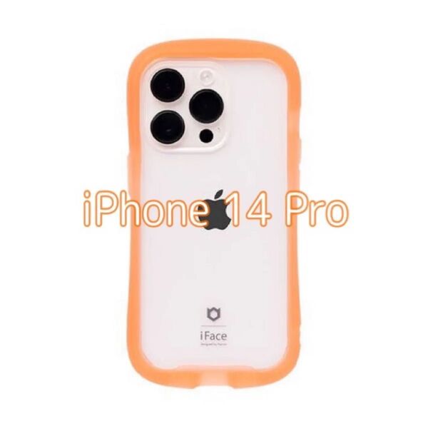 Face Reflection Neo iPhone 14 Pro ケース クリア 強化ガラス (クリアオレンジ)
