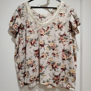 アクシーズファム 花柄 半袖 Tシャツ トップス カットソー