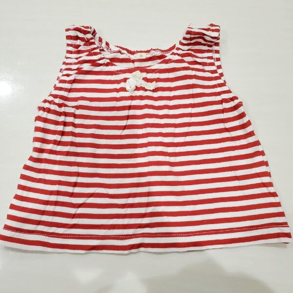 タンクトップ ノースリーブ ボーダー トップス 夏服 キッズ ベビー 子供服