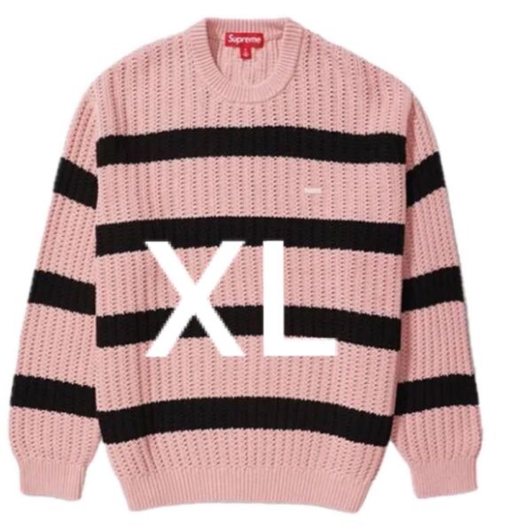 Supreme Loose Gauge Stripe Small Box Sweater "Pink"