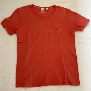 【美品】BARNS Tシャツ M 半袖 赤 オレンジ