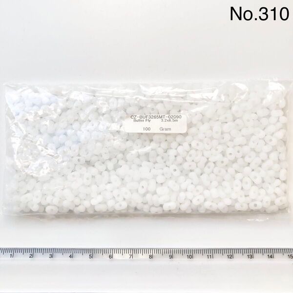 No.310 未開封品 チェコビーズ ファルファーレ 3.2×6.5mm マットアラバスター 約100g