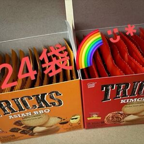 TRICKS アジアンバーベキュー12袋、キムチ12袋 2箱分 機内食 お菓子 おつまみ クッキー ビスケット ポテトチップス