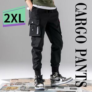 カーゴパンツ 2XL スウェット ジョガーパンツ ブラック