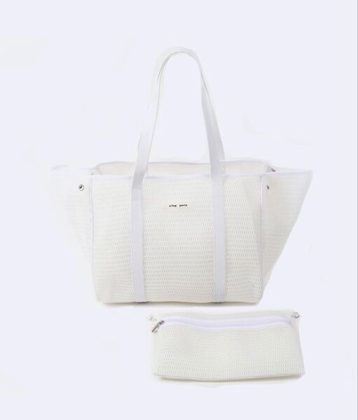 美品 qbag nest n°1 洗える メッシュ トート マザーズバッグ トートバッグ 大容量 通勤 肩掛け