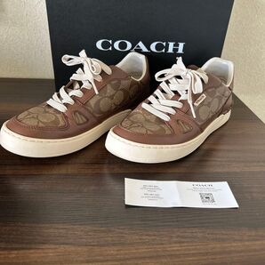 超美品 COACH コーチ シグネチャースニーカー ブラウン 7D 24.5㎝ 極美品