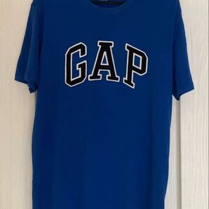 GAP ワッペンタイプのデカロゴ Tシャツ Sサイズ ブルー まとめ買い割引あり!