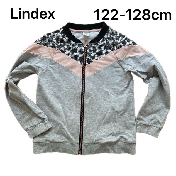 Lindex ジップアップトレーナー レオパード柄 6-8歳 122-128cm