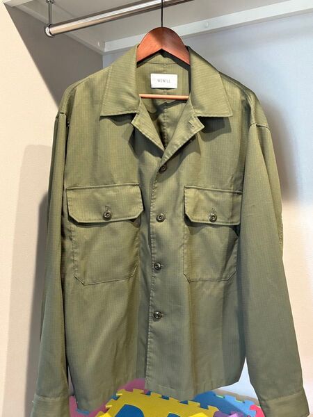 WE WILL ミリタリージャケット オリーブグリーン シャツ ARMY コットン