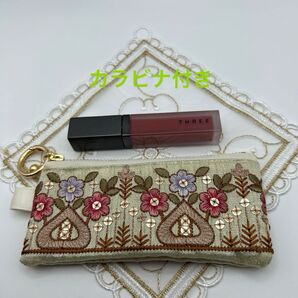 インド刺繍リボン ミニポーチ