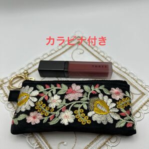 インド刺繍リボン ミニポーチ