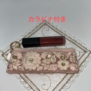インド刺繍リボン ミニポーチ
