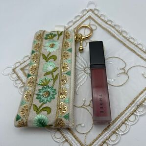 インド刺繍リボン ミニポーチ