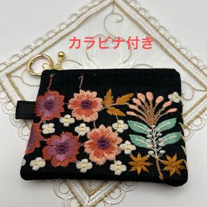 インド刺繍リボン ミニポーチ