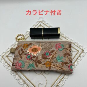 インド刺繍リボン ミニポーチ