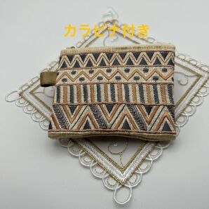 インド刺繍リボン ミニポーチ