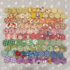 しつけ済み ① 12mmヘキサゴンカットクロス 100個 30'sカラー KAWAGTCHI