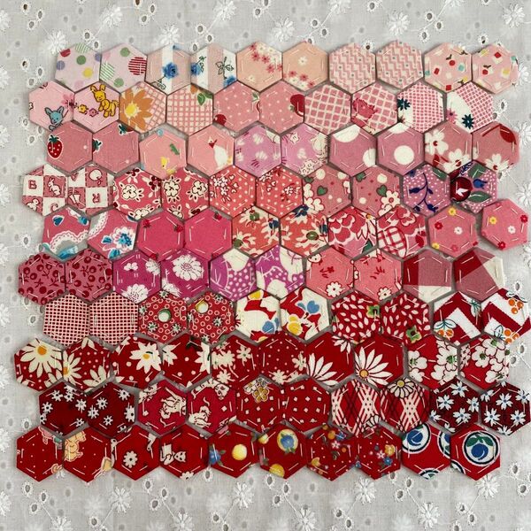 しつけ済み ③ 12mmヘキサゴンカットクロス 100個 30'sカラー KAWAGTCHI