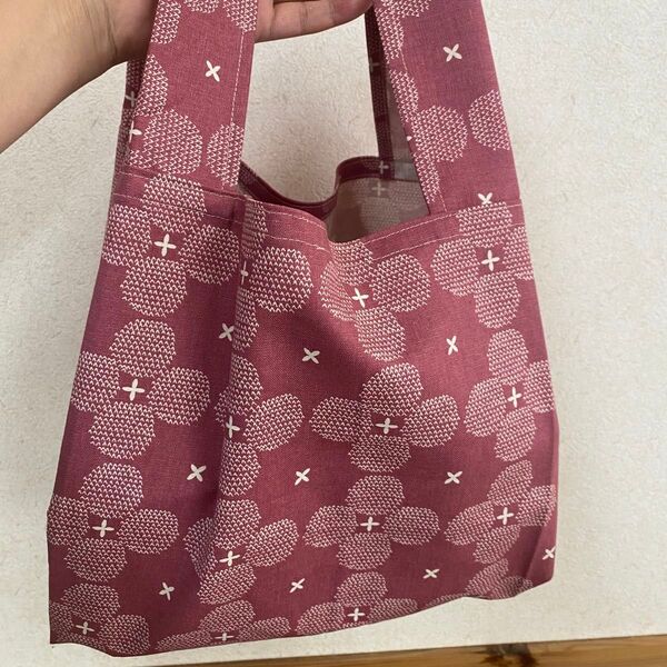 ハンドメイドエコバッグ コンビニサイズ 花柄