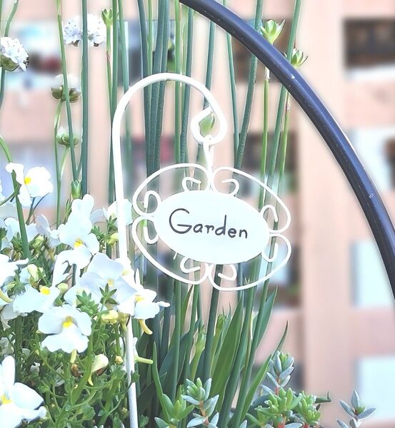 アイアン ガーデンピック ホワイト Garden ガーデンオーナメント 同梱50円引き