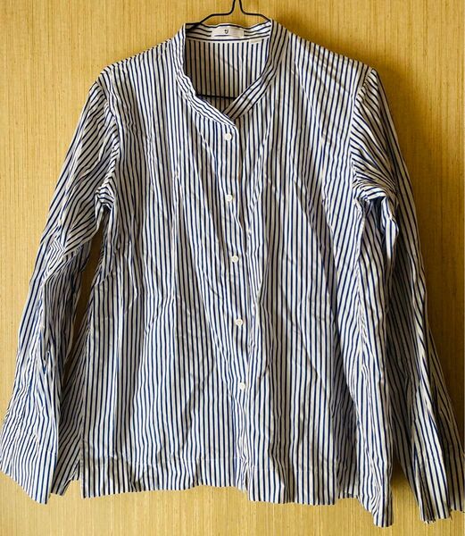 ユニクロ ジルサンダー +J ストライプシャツ M ブラウス Tシャツ トップス 美品 UNIQLO
